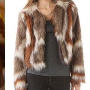 Cynthia Vincent Faux Hair Fur Jacket